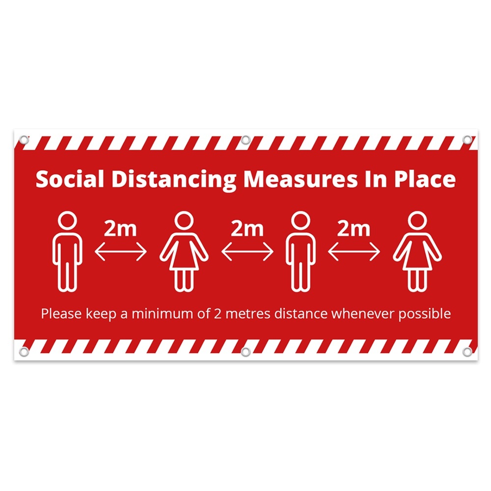 2x1 Social Distance Banner - Alert